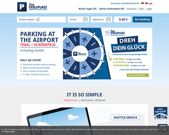 Dein Stellplatz Parken Flughafen Tegel Parkhaus 2 www.parkingamairport.de